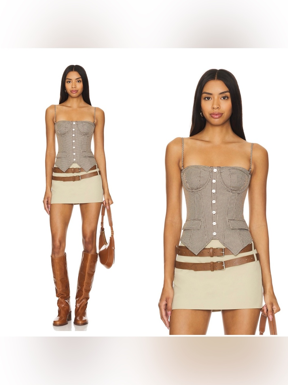NWT GUZIO Edith corset in Cafe